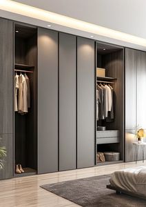 <span class=keywords><strong>Armadio</strong></span> a L Moderno Minimalista Italiano con Porta <span class=keywords><strong>Scorrevole</strong></span> in Vetro e Illuminazione LED, da Pavimento a Soffitto, per Officina e Sala da Pranzo - Product Image 4