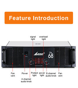 Amplificateur de puissance professionnel Lane CA68 10000 watts 2 canaux avec <span class=keywords><strong>facteur</strong></span> de damping >350 et rapport S/N >90dB, récepteur série CA - Product Image 5