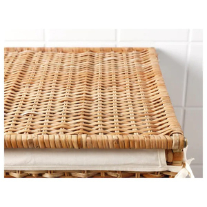 Directo de fábrica Grande plegable ropa organizadores tejido de mimbre cesta de lavandería cesta con tapa forro - Product Image 3