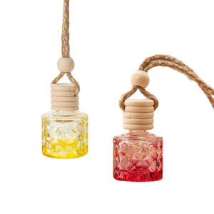 8ML Colorful Car Air Freshener Glass Round Shape Car Hanging Perfume <b>Bottles</b> Glass <b>Diffuser</b> <b>Bottle</b> - Product Image 1