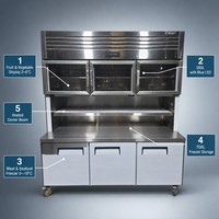 Congélateur double température avec porte vitrée, LED bleue, faisceau central chauffant, compresseur Dongbei, pour supermarché et marché de produits frais