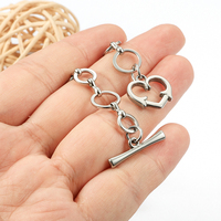 Fermoirs en acier inoxydable en forme de coeur boucle connecteurs de bijoux permanents artisanat pour la fabrication de chaînes de bijoux à bricoler soi-même