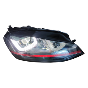 Ensemble de phares au xénon pour VW <span class=keywords><strong>Golf</strong></span> <span class=keywords><strong>7</strong></span> <span class=keywords><strong>GTI</strong></span> 2015-2017, garniture rouge, phare au xénon HID, remplacement de phare de voiture - Product Image 2