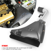Système d'Admission d'Air Froid Boîte d'Admission Filtre à Air Système d'Admission d'Air Style Fibre de Carbone Écran Thermique pour Peugeot 106 206 306 VTS