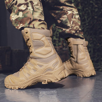 Bottes de combat tactiques transfrontalières pour hommes, grande taille, montantes, antidérapantes, pour l'extérieur et le terrain, nouveau style, avec embout en PU