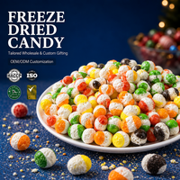 Bonbons lyophilisés en vrac et en sachets, vente en gros d'usine, bonbons arc-en-ciel lyophilisés adaptés aux commandes de centres commerciaux