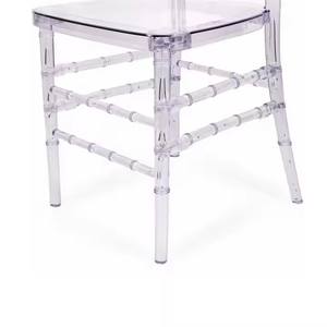 Chaises d'hôtel transparentes empilables en polycarbonate style Phoenix Queen Anne pour événements - Product Image 4