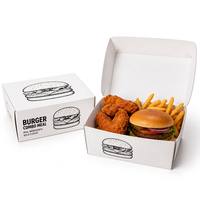 Emballage biodégradable jetable personnalisé avec logo, respectueux de l'environnement, pour la restauration rapide, les hamburgers, les poulets frits, les frites, en carton ondulé avec laminage mat