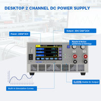 Fuente de Alimentación CC de Alta Precisión y Baja Ondulación, 30V 20A, 2 Canales, Diseño Híbrido Lineal-Comutado, 200W, Programable y Variable