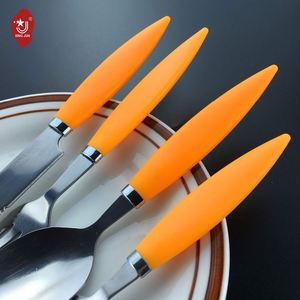 Ensemble de couverts en acier inoxydable avec manche pointu en plastique créatif, cuillère et fourchette, vente en gros - Product Image 5