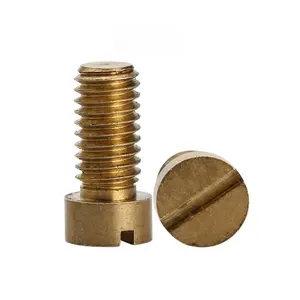 M6 Copper Brass Machine Screw Plain Finish Slotted Drive Right Hand Thread Fillister Head Screw