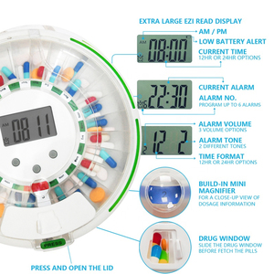 Popolare Organizzatore di Pillole Intelligente con 28 Scomparti e Chiusura Automatica - Product Image 3