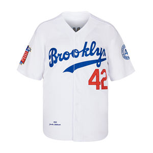 Männer Brooklyn 42 # Robinson Baseball Stitched Button Down Jersey 90er Jahre Hip Hop Baseball Trikots Shirts - Product Image 2