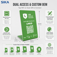 Kartu Ulasan Google Tahan Air PVC yang Dapat Disesuaikan dengan Kode QR Dinamis Berbasis NFC Khusus untuk Restoran, Chip NTAG215