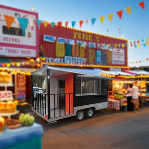 2023 New Design Outdoor Custom Fully Equipped <strong>BBQ</strong> Mobile Food Truck <strong>Trailer</strong> Food <strong>Trailer</strong> with Porch for <strong>Smoker</strong> - Product Image 1