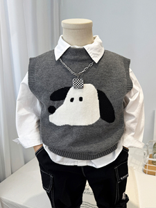 Nouvelle collection Printemps 2026 : <span class=keywords><strong>Gilet</strong></span> tricoté pour garçon motif dessin animé - Cape décontractée coréenne élégante et tendance pour enfants - Product Image 6