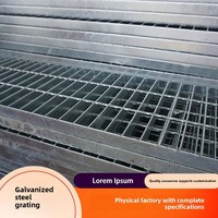 Grille en acier galvanisé à chaud, panneau de couverture de canal de drainage, panneau de marche d'escalier, panneau de grille en maille galvanisée