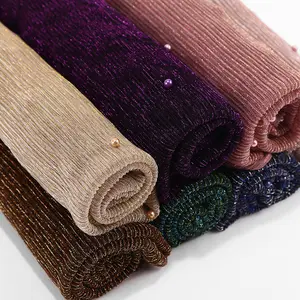 Новый стильный 15 видов цветов мерцание мусульманский шарф Дубай оптового морщинка мусульманских блесток хиджаб шарф