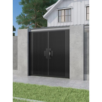 Portail de jardin moderne en aluminium, portail automatique à battants avec moteur électrique, design personnalisé pour maison résidentielle