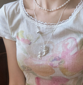 ZHENXUN S925 Collier en argent pur avec pendentif sirène princesse des contes de fées, perle, queue de poisson, cadeau pour petite amie, design original - Product Image 3