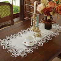Dailu Nappe de table rectangulaire style campagnard populaire, dentelle soluble dans l'eau, idéale pour restaurants, mariages et fêtes
