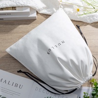 Sacs à cordon recyclables en toile de coton blanc personnalisé pochettes pour cadeaux sacs à vêtements logo personnalisé avec imprimé