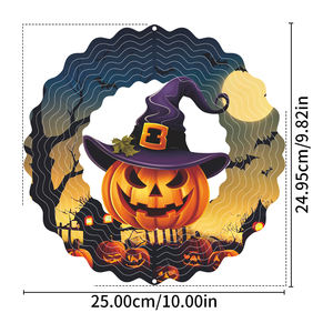 10-дюймовый Хэллоуин 3D из нержавеющей стали ветряные колокольчики для дома и сада Украшение вращающийся кулон металлический материал - Product Image 6