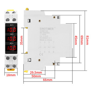 Compteur de courant triphasé SDM010A 220V AC sur rail DIN, affichage numérique, ampèremètre, moniteur, mesure 0-100A, ampèremètre 80-500V - Product Image 3