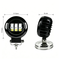 Lampe de travail LED ronde de 4,5 pouces 30W, étanche IP68, 12-48V, lampe auxiliaire pour conduite tout-terrain, voiture, camion, chariot élévateur, machines