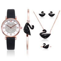 Bracelet Montre Ciel Étoilé en Acier Inoxydable et Cuir Véritable – Ensemble Tendance, Cadeau Électronique pour Femme, Vente en Gros, Luxe Léger, Japon