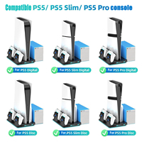 Station de charge pour console PS5 avec indicateur LED et 8 types d'effets d'éclairage RGB, contrôleur de charge