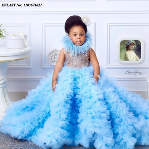 Vestido de Desfile <span class=keywords><strong>para</strong></span> Niña en <span class=keywords><strong>Azul</strong></span> <span class=keywords><strong>Cielo</strong></span> Vestido de Flores <span class=keywords><strong>para</strong></span> Boda <span class=keywords><strong>para</strong></span> <span class=keywords><strong>Niñas</strong></span> con Volantes Trajes de Fiesta y Cumpleaños <span class=keywords><strong>para</strong></span> Sesión de Fotos - Product Image 1