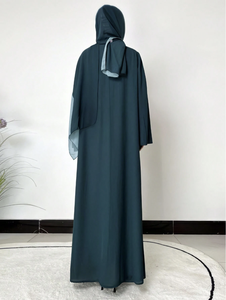 Abaya de luxe Dubaï avec ensemble hijab assorti, robe abaya musulmane élégante et burqa en couleur violette 2026 - Product Image 2