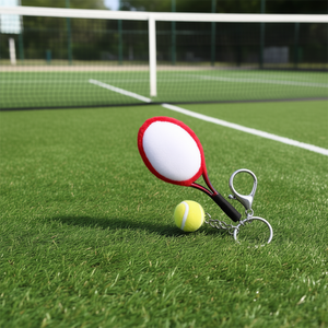 Llavero con forma de raqueta de tenis con diseño deportivo en miniatura para llaves y bolsos, 9 cm de longitud - Product Image 3