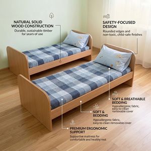 Montessori Preschool Furniture Set Wooden Baby Cot &amp; Kindergarten <strong>Bed</strong> for Daycare Nursery School for Bedroom Dining &amp; Hotel Use - Product Image 2