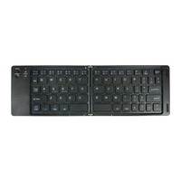 Clavier sans fil ultra-fin mini double pliable pour smartphone, tablette, PC, iOS, Android, Windows, Mac, portable et léger
