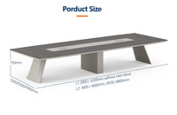 Grand ensemble de bureau en bois moderne de luxe en forme de I modulaire 12 à 18 personnes capacité table longue de conférence en bois pour réunion