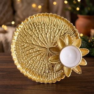 Assiette décorative en céramique en forme de feuille, faite à la main, motif végétal moderne, pour les fêtes - Product Image 3