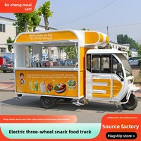 Chariot à snacks électrique multifonctionnel pour tricycle, idéal pour la vente de glaces, les marchés nocturnes, les petits-déjeuners et les stands de barbecue