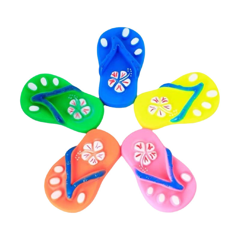 Sound-emitting vinyl flip-flops (random color)