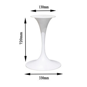 قاعدة طاولة مصنوعة من زهور التيوليب أحدث منتج كلاسيكي بسيط على شكل دائري بيضاوي أبيض وفضي للحانات للقهوة - Product Image 4