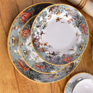 Ensemble de vaisselle en céramique nordique de 58 pièces, série Équateur Jungle, ustensiles de cuisine, vaisselle, porcelaine, dîner, mariage, maison, bols, assiettes - Product Image 3