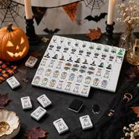 Juego de Mahjong Americano Gótico de Lujo con 160 Fichas, Sombrero de Bruja, Fantasma, Joker, Juego de Mesa para Fiesta de Halloween, Regalo Estético Festivo