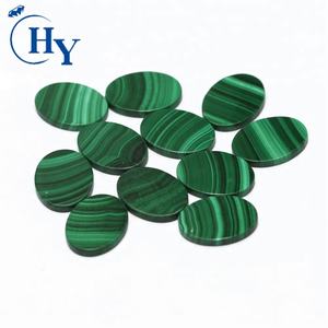 אבן מלכיט ירוקה באיכות גבוהה בצורת אליפסה ליצירת עגילים בעבודת יד, חרוזי אבני חן בהתאמה אישית - Product Image 6