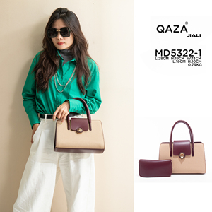 Sac Fourre-Tout <span class=keywords><strong>QAZA</strong></span> Femme en PU de Qualité, Petit Modèle Personnalisable en Cuir avec Deux Anses, Sac à Main 2 en 1 en Toile et Cuir Couleur Unie - Product Image 5