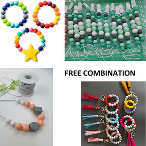 Cuentas de Silicona de Grado Alimenticio No Tóxicas de 12 mm y 15 mm, Cuentas de Alfabeto para Bebés, Mordedores, Llaveros, Pulseras, Bolas para Masticar, Precio de Fábrica - Product Image 2