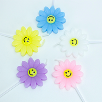 Bougies d'anniversaire marguerites faites à la main, 5 pièces, écologiques, motif fleur pour le visage, mini tournesol, décoration de cupcakes pour le Nouvel An