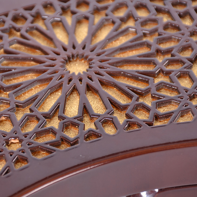 Ramadán Festival en forma de luna de caja de regalo de lujo de la caja de regalo de madera para el árabe dulces y Chocolates paquete con diseño grabado