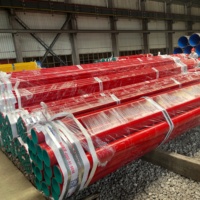 Tuyau en acier pour sprinkler anti-incendie peint en rouge, norme ASTM A795 Grade B, tube rond ERW pour la lutte contre l'incendie