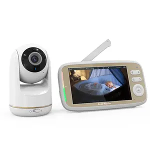 Vtech婴儿监视器5英寸1080p全高清白噪声分屏显示，带1或2个摄像头2.4Ghz FHSS视频婴儿监视器